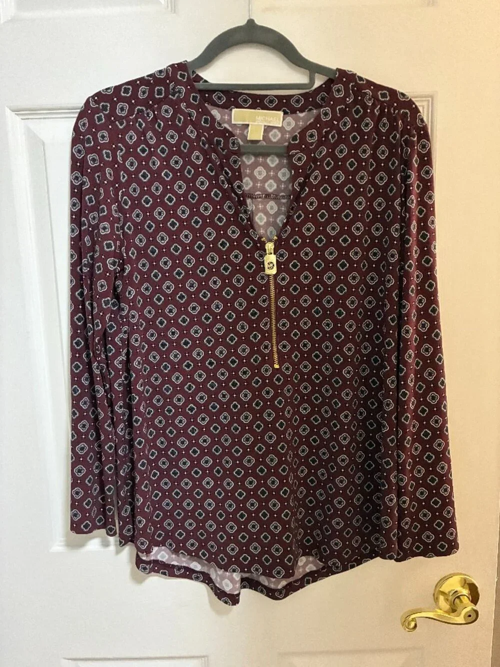 Michael Kors Women Zipper Geometric blouse in size Large